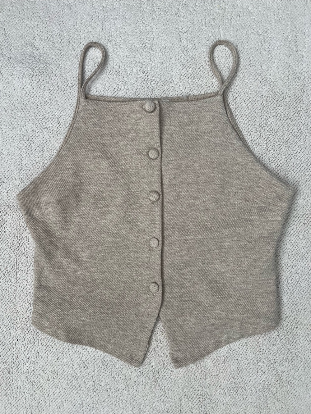 Zara Women's Crop top - Tan Button Up Size Medium